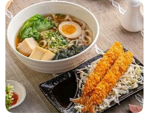 文清烏龍麵+黃金炸蝦